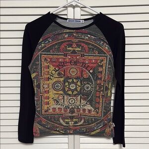 House Of Blues Love Peace Rock n Roll Long Sleeve Top Small
